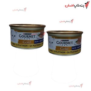 کنسرو گربه گورمت گلد طعم مرغ مدل پته وزن 85 گرمی | ستارخان